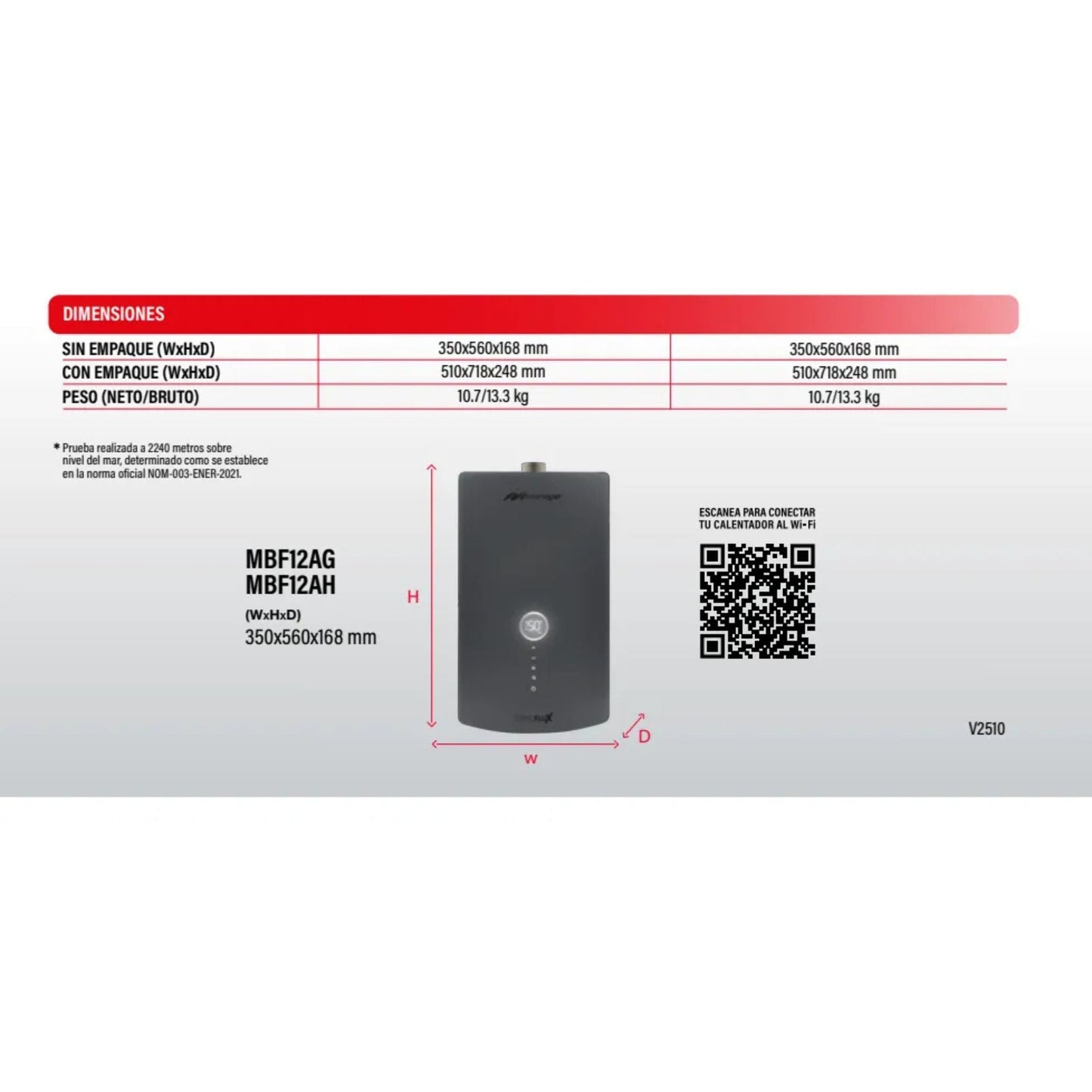 Boiler Gris Mirage Mbf12ag/h Gas Y Eléctrico Wifi Inverter Gris Oscuro - Econosol