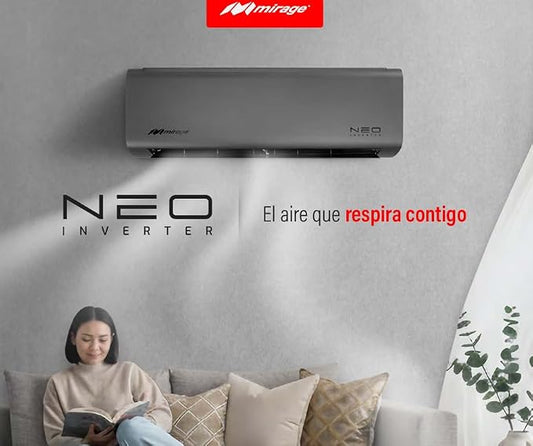 Minisplit Mirage Neo Inverter 1 Ton 115V Frío/Calor Gris Wi-Fi - Econosol