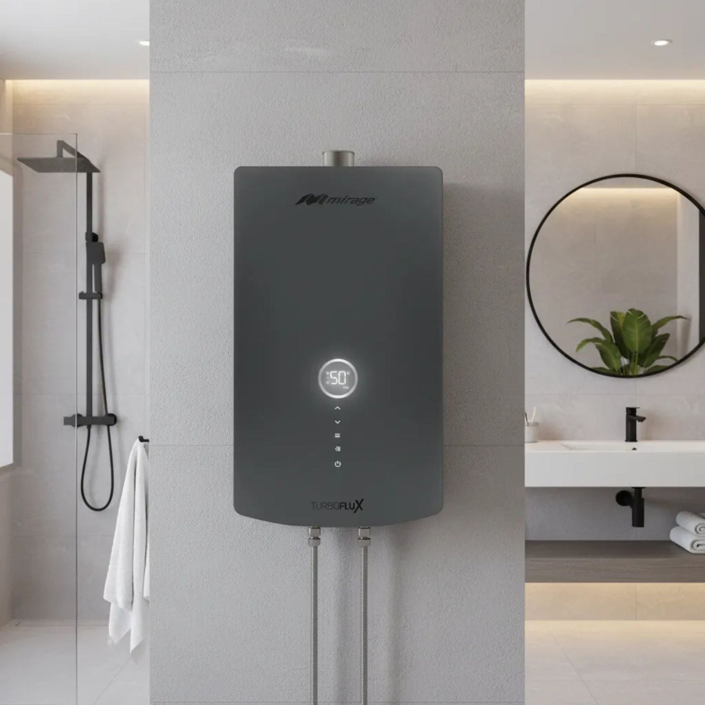 Boiler Gris Mirage Mbf12ag/h Gas Y Eléctrico Wifi Inverter Gris Oscuro - Econosol