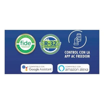 Minisplit Aux Inverter 1 Ton 110v Wifi Solo Frio Gas R32 Gris - Econosol
