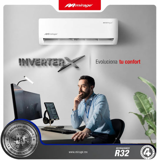 Minisplit Mirage Inverter X 1 Tonelada 220V Frío y Calor - Econosol