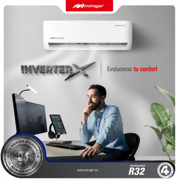 Minisplit Mirage Inverter X 1 Tonelada 110V Frío y Calor